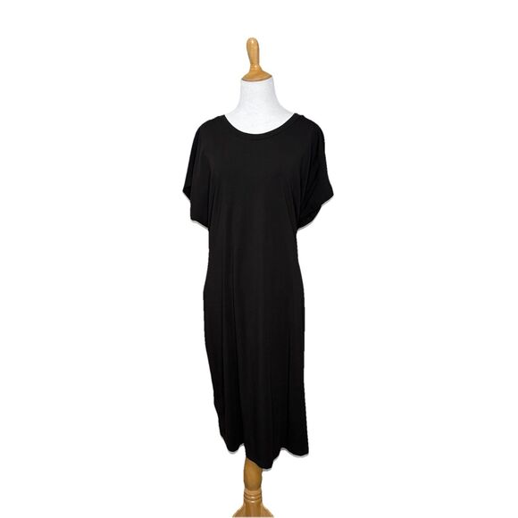 Universal Standard Black Short Sleeve T-Shirt Dress Soft Stretchy Size Medium - Picture 1 of 6